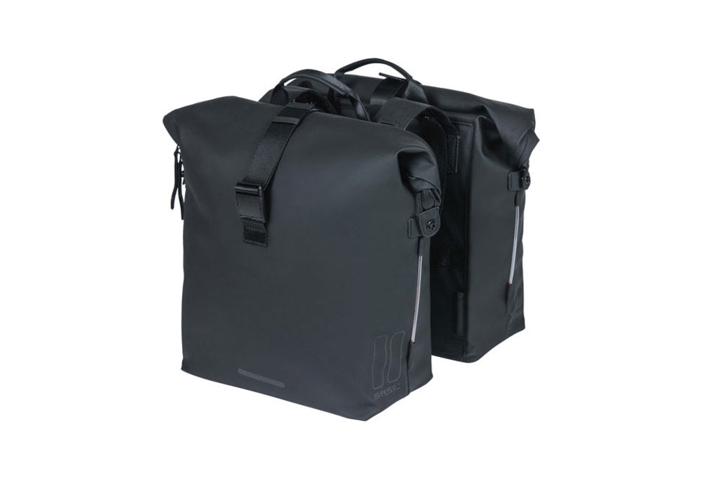 Dubbele-Fietstas-Basil-Soho-Nordlicht-Night-Black-41-Liter Dubbele-Fietstas-Basil-Soho-Nordlicht-Night-Black-41-Liter
